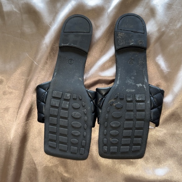 Pazzle Boho Quilted Black Slide Sandals Sz 9 Coquette Girly - Picture 6 of 9
